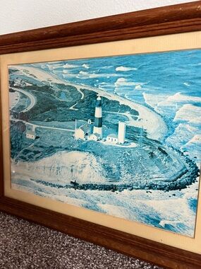 Vintaged Framed Photo of Lighthouse in New York